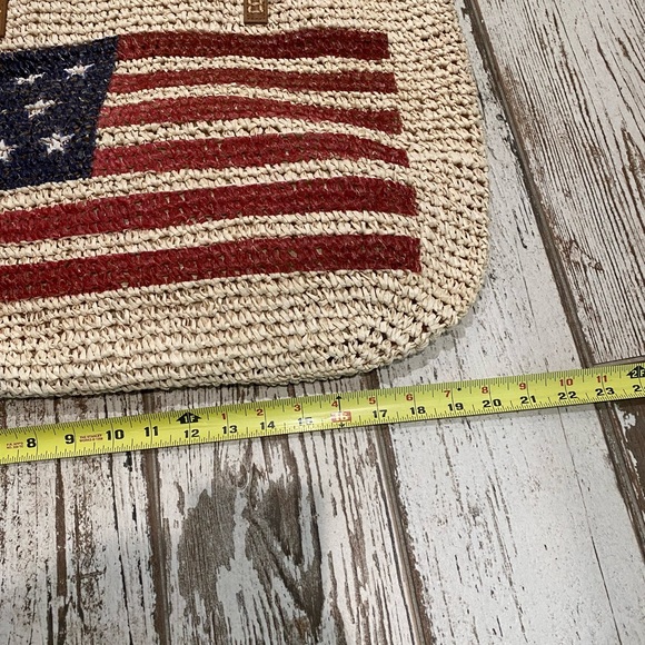 STRAW STUDIOS tote!🇺🇸patriotic and practical! Inside is fully lined w/pockets! - Picture 8 of 11